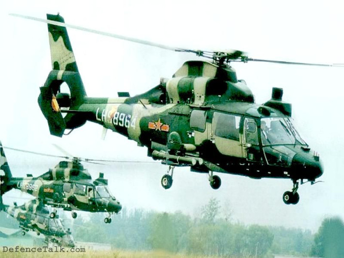 Hai trực thăng tấn công Z-9 chủ yếu sẽ làm nhiệm vụ vận tải VIP giữa các tàu sân bay, tàu khu trục và đất liền. Trong trường hợp cần thiết, các trực thăng này cũng sẽ được bối trí bay yểm trợ cho các trực thăng cảnh báo sớm và săn ngầm kể trên. Nguồn ảnh: Sina.