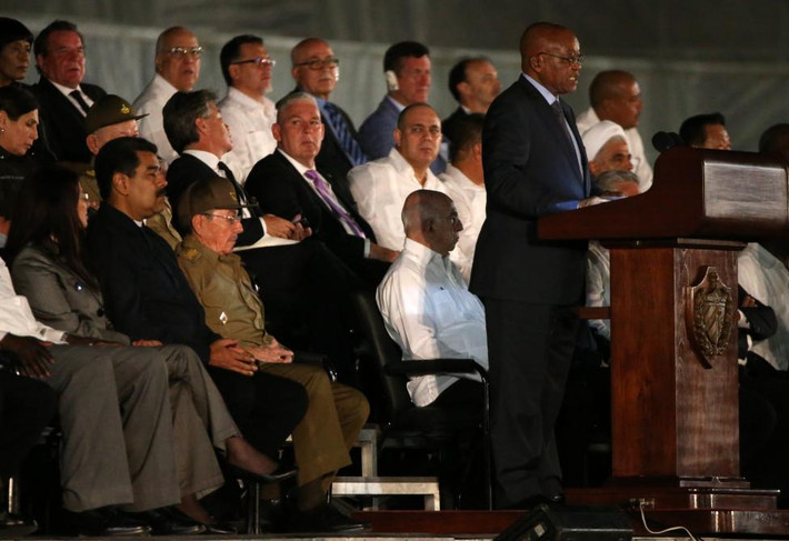 Tổng thống Nam Phi Jacob Zuma tại buổi lễ này. Ảnh Reuters