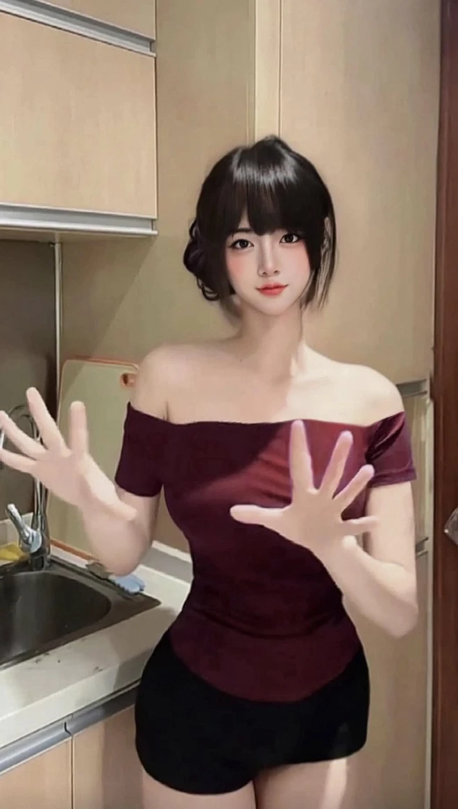 Gương mặt sắc nét, làn da mịn màng và đôi mắt long lanh khiến nhiều người nghi ngờ đây là sản phẩm của AI hoặc chỉnh sửa kỹ thuật số. (Ảnh: FBNV)