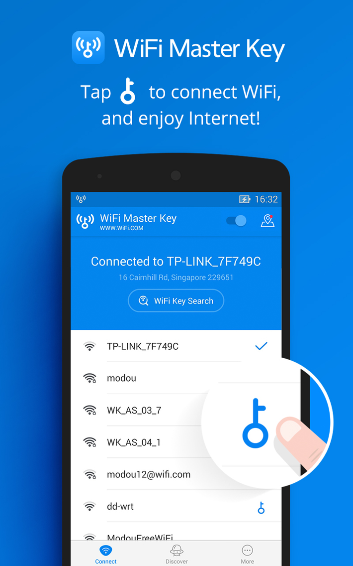 Bật dữ liệu di động, chọn WiFi có biểu tượng chìa khóa và kết nối.