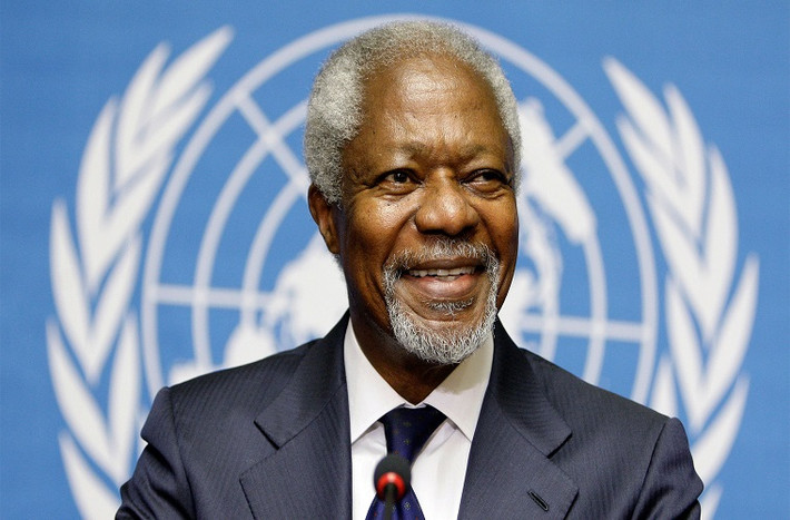 Trong suốt 10 năm trên cương vị Tổng thư ký Liên Hợp Quốc và sau này - Kofi Annan đã đóng góp gần như hết cả cuộc đời của mình cho các hoạt động nhân đạo chống lại đói nghèo và bệnh tất trên khắp thế giới, không những thế ông còn là “trung gian” hòa giải cho nhiều cuộc xung đột trên thế giới. Ảnh: Report Focus News.