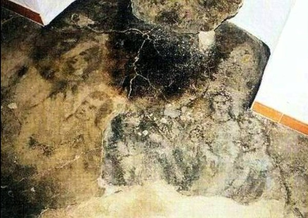 Quá hoảng sợ vì không biết khuôn mặt này từ đâu lại xuất hiện, bà Maria cố gắng xóa sạch những vết ố đó bằng cách kỳ cọ hoặc cuốc chim nhưng không thành công.