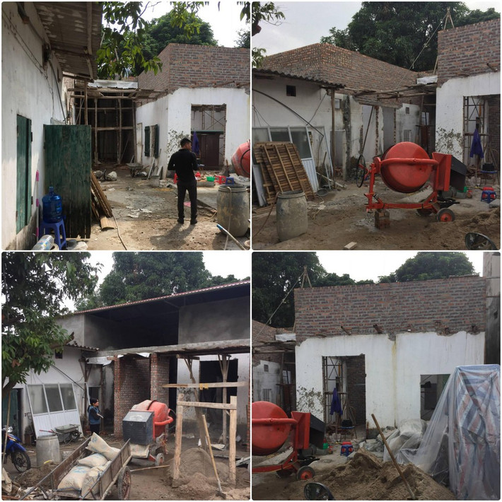 Hiện trạng đã xuống cấp của ngôi nhà.