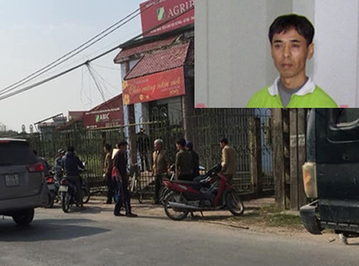 2. Cầm dao và bình xịt hơi cay cướp ngân hàng ở Thái Bình: Khoảng 10h ngày 23/1, đối tượng Lê Văn Cẩn cầm dao quắm đe dọa và bình xịt hơi cay xịt vào mặt 4 nhân viên Ngân hàng (1 nam, 3 nữ) và 2 vợ chồng khách hàng đến giao dịch sau đó cướp đi 210 triệu đồng. (Ảnh: Aninhthudo)