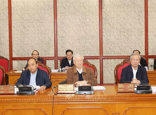Bộ Chính trị ghi nhận, biểu dương nỗ lực của các Tiểu ban và Tổ Biên tập, đã khẩn trương, nghiêm túc tiếp thu ý kiến của Trung ương, Bộ Chính trị, hoàn thiện các dự thảo báo cáo. (Ảnh: TTXVN)
