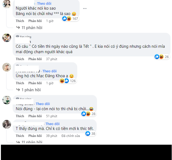 Theo đó một bên đồng tình và cho rằng Đoàn Di Băng nói đúng còn một bên lại phản đối, cho rằng nữ đại gia có thái độ kiêu căng, thực dụng.