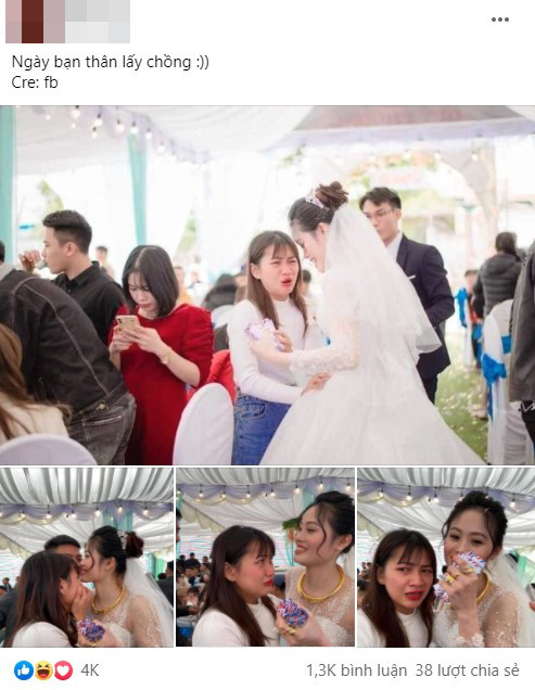 Mới đây, trên mạng xã hội chia sẻ loạt biểu cảm đáng yêu của một cô gái trong ngày cưới bạn thân thu hút sự chú ý của dư luận.