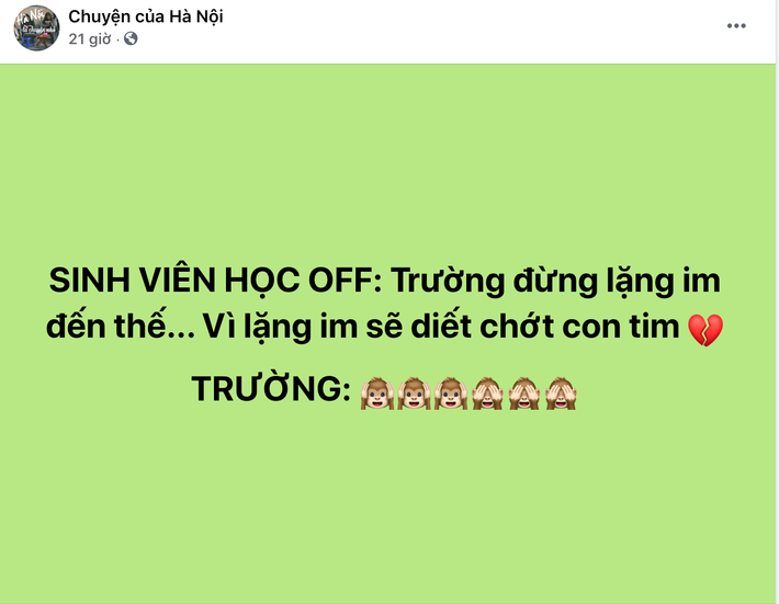 Trên MXH mới đây xuất hiện nhiều thông báo nghỉ học với văn phong khá hài hước dành cho sinh viên các trường Đại học. Ảnh: Chụp màn hình