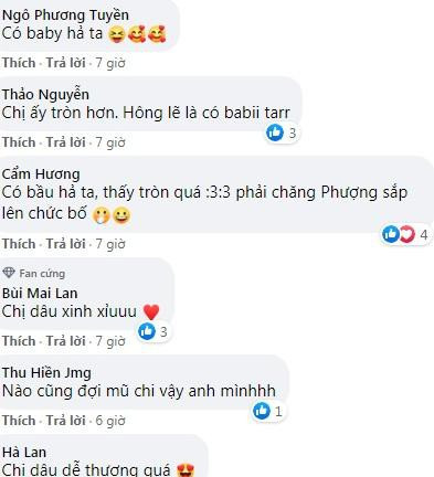 Dưới phần bình luận, người hâm mộ thi nhau để lại bình luận nghi vấn Công Phượng và bà xã đã chính thức lên thiên chức mới sau hơn nửa năm kết hôn