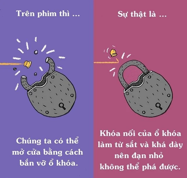 Điều này dập tắt suy nghĩ của hội trộm cắp muốn phá khóa bằng súng như trên phim.