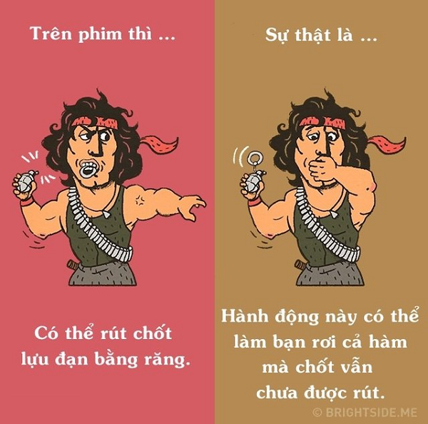 Chốt của lựu đạn chắc chắn hơn trên phim rất nhiều.