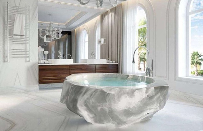 Dinh thự XXII Carat Villa ở Dubai sở hữu phòng tắm thuộc phòng ngủ chính làm bằng đá pha lê có giá 1 triệu USD. Dinh thự XXII Carat Villa có giá từ 10,5 triệu USD.