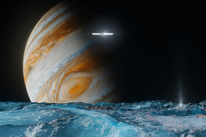 Theo đài truyền hình CNN, NASA đã nhận được tín hiệu từ tàu Europa Clipper sau 1 tiếng 10 phút kể từ thời điểm phóng. Điều này đồng nghĩa với việc đội ngũ điều khiển sứ mệnh có thể liên lạc được với tàu vũ trụ và nhận dữ liệu.(Ảnh: Scientific American)