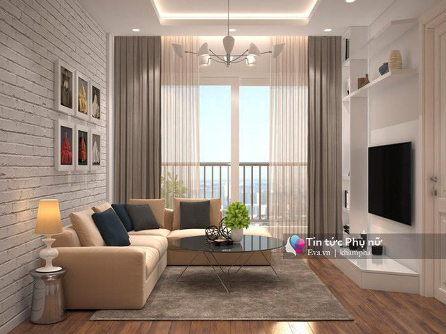 Tranh treo tường là điểm nhấn cho căn phòng. Rèm 2 lớp là sự lựa chọn lý tưởng để điều chỉnh được độ sáng chiếu vào phòng.