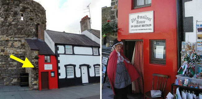 Nhà Pier, AnhNgôi nhà độc đáo nằm tại thành phố Conwy đã được ghi vào sách kỷ lục Guinness thế giới, với diện tích chỉ rộng 5,49 m2. Ngôi nhà có người sinh sống liên tục trong thời gian từ thế kỷ thứ 16 đến năm 1900. Ngư dân Robert Jones là người cuối cùng sống ở đó và ngày nay nó trở thành bảo tàng thuộc sở hữu của con cháu ông Jones.