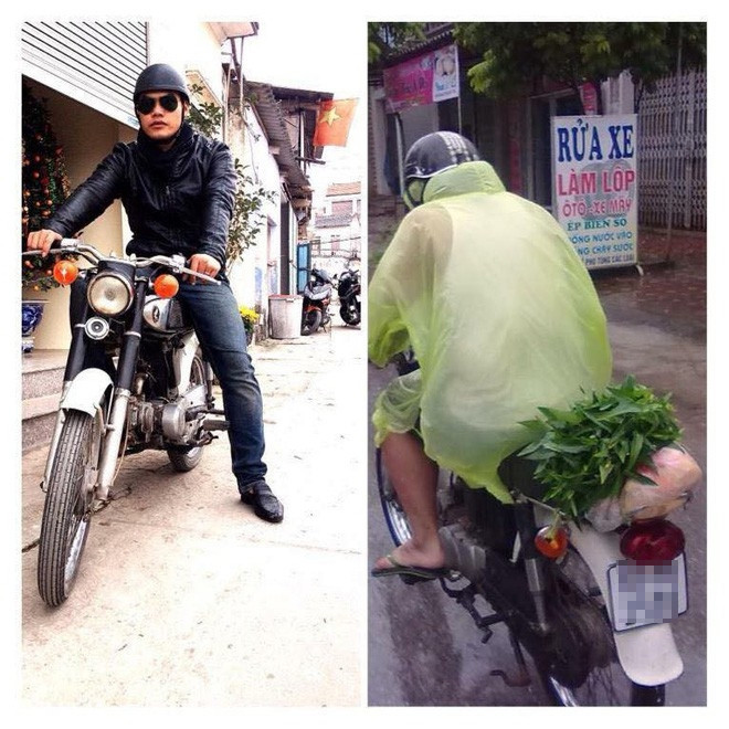 Ngày xưa anh phong độ làm sao, nhìn anh cũng dân chơi lắm chứ nhưng bây giờ, anh là thế này đây, đi chợ, mua rau, nhìn như ông cụ.