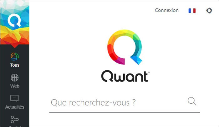 Qwant cho các kết quả tìm kiếm của một số công cụ và các mạng xã hội nhưng ẩn danh người dùng và không lưu trữ cookie.