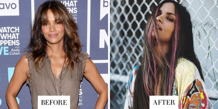 Với mái tóc nhuộm hightlight, miêu nữ Halle Berry dường như đang cố "cưa sừng làm nghé" khi ở độ tuổi 51.