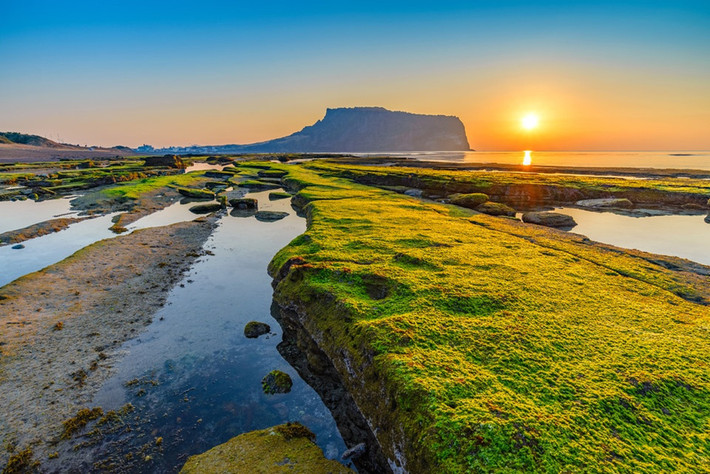 Đỉnh Seongsan (đảo Jeju): Đây là địa điểm ngắm hoàng hôn đẹp ở Hàn Quốc. Đỉnh núi này được hình thành cách đây 5.000 năm sau các đợt phun trào của núi lửa. Đừng quên mang theo máy ảnh để ghi lại những khoảnh khắc đẹp trên bầu trời.