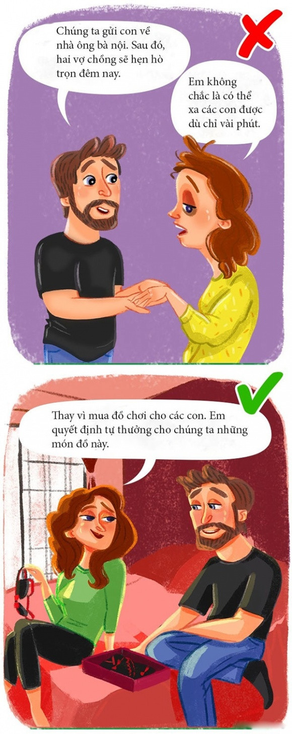 Chồng luôn là ưu tiên số 1, sau đó mới tới con cái. Hãy sắp xếp thời gian để "hâm nóng" tình cảm bởi một ngày nào đó các con sẽ lớn lên, rời xa bạn, chỉ có người bạn đời là ở lại bên cạnh chúng ta thôi.