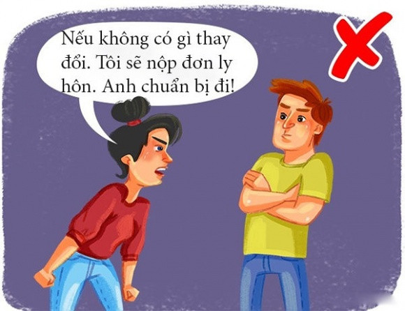 Dù tức giận cỡ nào cũng đừng bao giờ thốt lên từ "ly hôn". Nếu thường xuyên phạm phải điều này sẽ là "nấm mồ" chôn hôn nhân.