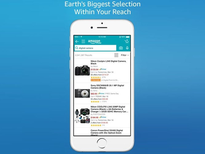 5. Amazon Shopping. Hiện nay, có rất nhiều người trong chúng ta đang mua sắm trực tuyến trên Amazon. Và tải ứng dụng xuống này sẽ hỗ trợ bạn rất nhiều trong việc mua sắm và đặt hàng đặc biệt là bạn có thể truy cập vào danh sách những vật dụng mà mình mong muốn từ đó có thể ra ngoài và mua sắm.