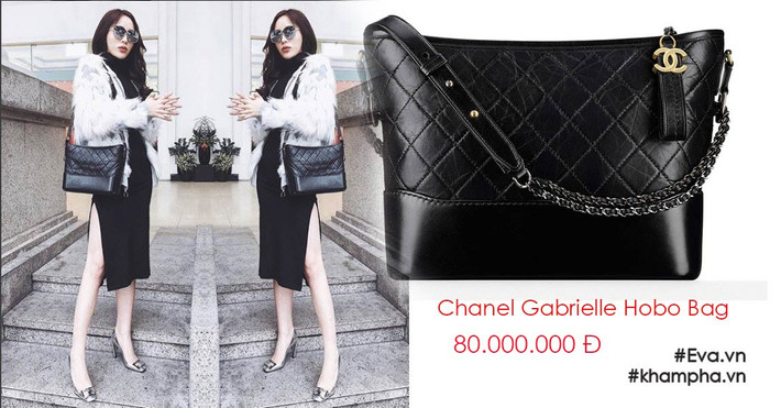 Kỳ Duyên mix cùng váy xẻ tà màu đen huyền bí cùng giày cao gót xu hướng metallic đẹp mắt, một chiếc túi xa hoa như Chanel là không thể thiếu trong mỗi set đồ của nàng Hoa hậu đình đám.