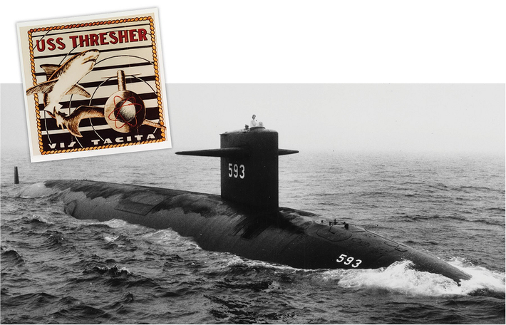 2. Tàu ngầm USS Thresher: Vào ngày 10/4/1963, tàu ngầm USS Thresher của hải quân Mỹ bị mất tích gần bán đảo Cape Cod, Massachusetts.
