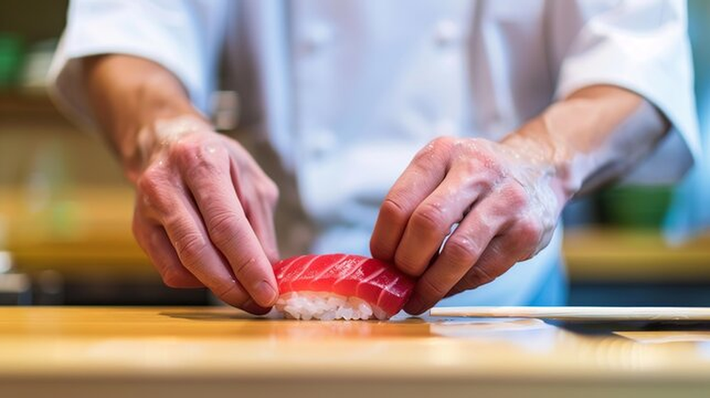 Cá ngừ vây xanh là nguyên liệu chính cho các món sushi và sashimi cao cấp, đặc biệt là món “Kuro Maguro”. Thịt cá ngừ vây xanh có sự cân bằng hoàn hảo giữa thịt và mỡ, tạo nên hương vị đặc biệt mà không loài cá nào khác có được. (Ảnh: Adobe Stock)