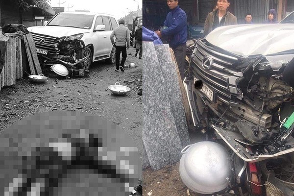Sau khi gây ra tai nạn, tài xế Phạm Hồng Dương (48 tuổi, trú tại phường Phương Liệt, quận Đống Đa, Hà Nội) người điều khiển chiếc xe ô tô Lexus đã ở lại tại hiện trường để phối hợp điều tra. (Ảnh: Vietnamnet)