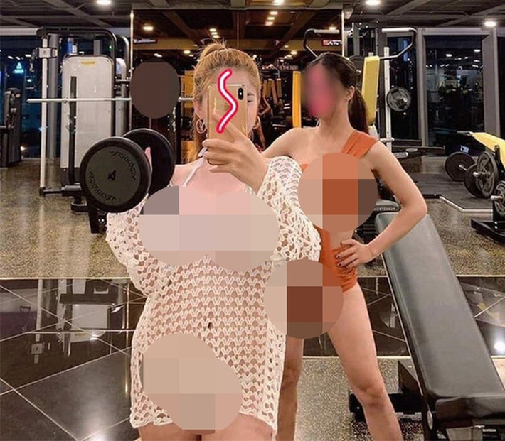 Không chỉ mặc đồ bơi, nhiều cô gái còn mặc váy dài, nội y, đi giày cao gót tập gym.