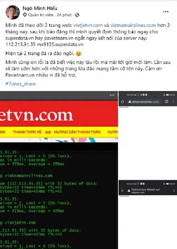 Trước đó, Hiếu PC vừa thông báo đã "cho ra đảo" 2 trang web lừa đảo quy mô lớn ở Việt Nam.