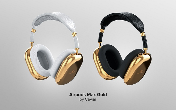 Ngày 28/12, thương hiệu Caviar của Nga đã giới thiệu AirPods Max Caviar, phiên bản đặc biệt của tai nghe AirPods Max với thân mạ vàng 18K, headband làm từ da cá sấu vô cùng sang trọng và độc đáo.