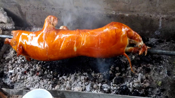 Lợn cắp nách là một trong những món ăn nổi tiếng nhất của Y Tý. Những con lợn này được nuôi thả tự do trong rừng, ăn cỏ và thức ăn tự nhiên, tạo ra thịt lợn săn chắc, thơm ngon và không hề béo ngậy. Lợn cắp nách thường được chế biến thành nhiều món khác nhau như nướng, hấp hoặc nấu với măng rừng. Thịt lợn nướng có lớp da giòn, thịt mềm và vị ngọt đặc trưng, ăn kèm với gia vị chấm của người Mông tạo nên một món ăn đầy hấp dẫn, khiến ai đã thử một lần đều nhớ mãi. Ảnh dulichkhatvong