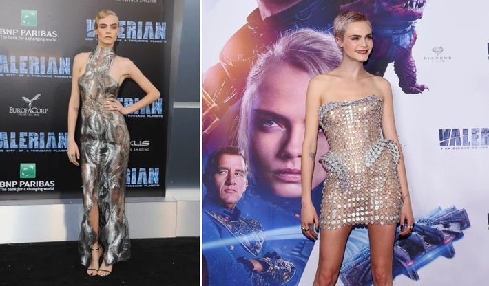 Thời gian gần đây, Cara Delevingne đang có khởi đầu mới. Nữ người mẫu tham gia quá trình cai nghiện, sức khỏe tinh thần tốt hơn. Hình ảnh của cô trên thảm đỏ Oscar 2023 được người hâm mộ khen ngợi. Trước đó, Cara Delevingne nhiều lần gây ấn tượng với gu thời trang táo bạo, lộng lẫy. Tháng 7/2017, nữ người mẫu đón nhận sự quan tâm của khán giả khi diện thiết kế từ Iris van Herpen. Đến tháng 8 cùng năm, người mẫu 30 tuổi khoác lên mình mẫu đầm gợi cảm của nhà mốt Versace. Ảnh: Wire Image, Nur Photo.
