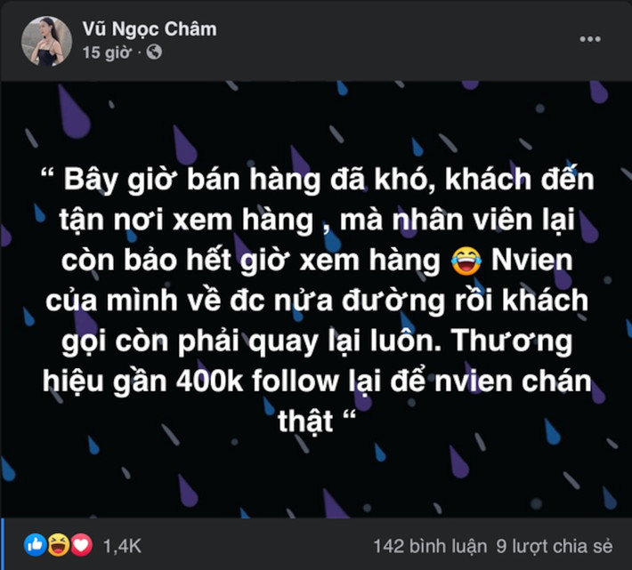 Mới đây, nàng hot girl xinh đẹp này đã đăng tải trạng thái lên trang cá nhân thể hiện sự bức xúc khi bị từ chối cho xem hàng. Ảnh: Saostar