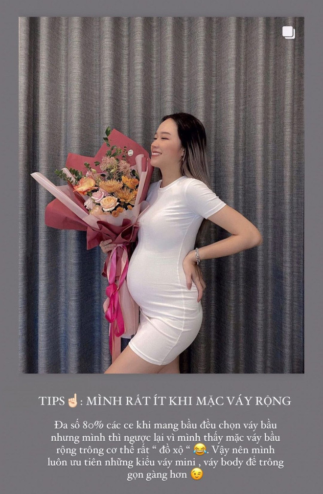 Tâm Xíu lên xe hoa về nhà chồng hồi đầu tháng 6 vừa qua và chưa đầy 1 tháng sau đã thông báo mang thai 17 tuần. Từ đó đến nay, Tâm không ngại chia sẻ chuyện bầu bí lên trang cá nhân.