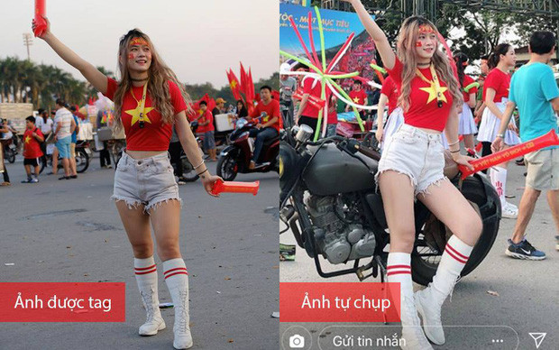 Cách đây khá lâu, Lê Bống cũng từng bị soi ra điểm khác lạ trong ảnh bị tag và ảnh tự đăng. Bức ảnh do Bống tự đăng khoe trọn đôi chân vừa dài vừa trắng trông rất nuột nà còn trong hình được người khác chụp, mọi thứ lại không được như vậy.
