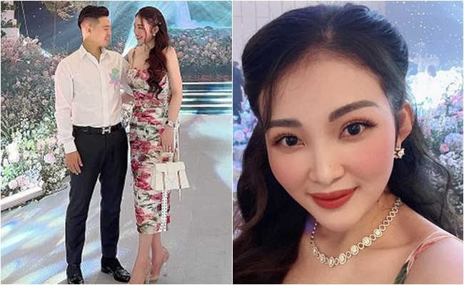 Cô mặc váy bó sát, tôn trọn 3 vòng gợi cảm. Sánh bước cùng người vợ xinh đẹp, ông xã Năng Tĩnh (SN 1994) vô cùng hãnh diện.