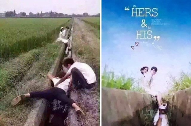 Đằng sau ảnh cưới lung linh như poster phim là khoảnh khắc hy sinh vì nghệ thuật của nhiếp ảnh gia.