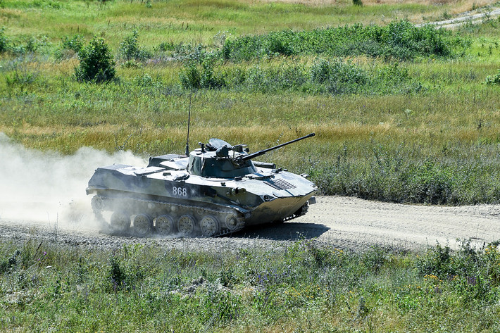 Xe chiến đấu bộ binh BMD-3 của Nga trong cuộc tập trận Slavic Brotherhood 2018. Nguồn ảnh: Milru.