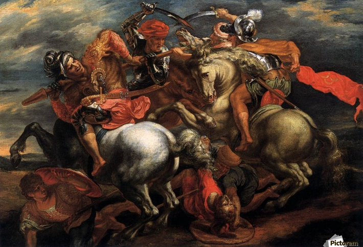 Vào năm 1503, chính quyền Florence đã giao cho Leonardo Da Vinci nhiệm vụ vẽ một bức tranh tường khổng lồ để kỷ niệm chiến thắng của Florence trước quân Milan trong trận Anghiari năm 14401. Bức tranh được dự định sẽ trang trí cho Sala del Gran Consiglio, hay còn gọi là Đại Sảnh Hội Đồng, tại Palazzo Vecchio, Florence.(Ảnh: Pictorem)