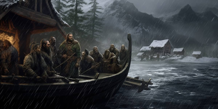 Người Viking xuất phát từ các vùng đất lạnh giá của Scandinavia, nơi điều kiện sống khắc nghiệt đã rèn luyện họ trở thành những chiến binh dũng mãnh và những thủy thủ tài ba. Họ nổi tiếng với những chiếc thuyền dài, nhẹ và nhanh, có khả năng vượt biển cả và sông ngòi. Những chiếc thuyền này không chỉ là phương tiện di chuyển mà còn là biểu tượng của sức mạnh và sự linh hoạt của người Viking. (Ảnh: Knights Templar)