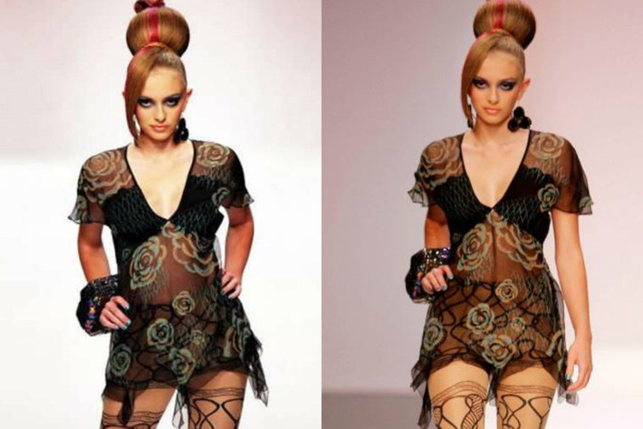 6. Aleksandra Vasic (Anh) trở thành người mẫu trẻ nhất từng xuất hiện tại London Fashion Week 2006 trong show diễn của nhà thiết kế nổi tiếng Zandra Rhodes ở tuổi 14. Cô "lọt vào mắt xanh" của Zandra chỉ vài tuần trước khi bà tổ chức show diễn trở lại sau hơn 20 năm. Thông tin về cuộc sống cũng như sự nghiệp hiện tại của Aleksandra Vasic không được cập nhật trên Internet. Ảnh: The Times.