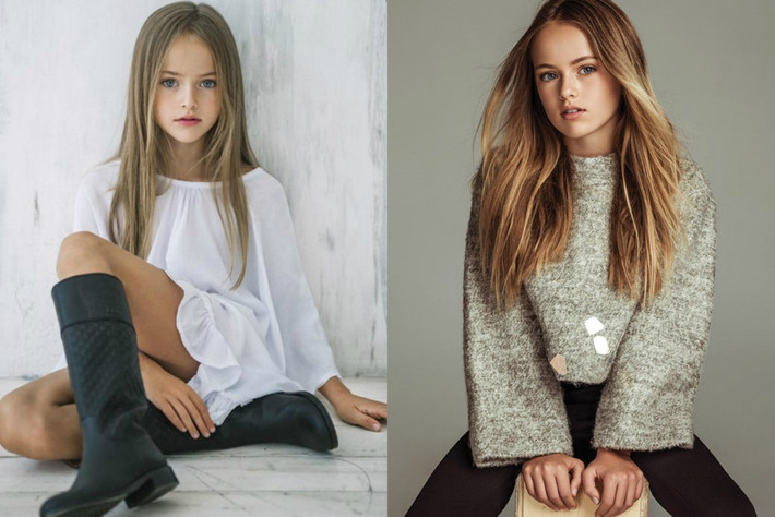 1. Kristina Pimenova (11 tuổi, Nga) được mệnh danh là siêu mẫu trẻ nhất thế giới ở tuổi lên 8. "Thiên thần Nga xinh nhất thế giới" bắt đầu sự nghiệp từ năm 3 tuổi, thích thể thao và đi du lịch. Facebook của Kristina có 4,4 triệu lượt thích, trong khi Instagram hút gần 2 triệu fan. Mẫu nhí có hồ sơ khá ấn tượng khi quảng cáo cho các dòng thời trang trẻ em nổi tiếng, xuất hiện trên trang bìa tạp chí Vogue Bambini và hiếm khi trang điểm đậm. Ảnh: Nmplus, 4plebs.