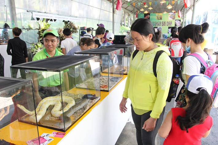Bộ sưu tập sinh vật cảnh với nhiều loài động vật lạ trên thế giới như cự đà Nam Mỹ, chim ưng, sóc bay... Khách tham quan khu trưng bày sinh vật cảnh với nhiều loài động vật phong phú.