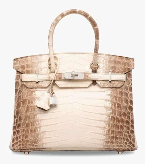 Tháng 5 năm nay, một chiếc túi da cá sấu bạch tạng Hermès Himalayan Crocodile Birkin được bán với giá 380.000 USD (khoảng 8,6 tỷ đồng) tại buổi đấu giá ở Hong Kong, phá vỡ kỷ lục trước đây. Đó là mẫu thiết kế được sản xuất từ năm 2014, phần khóa túi được nạm 205 viên kim cương và vàng 18 carat.