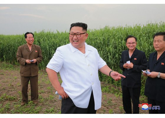 Hãng thông tấn trung ương Triều Tiên (KCNA) đưa tin, nhà lãnh đạo Triều Tiên Kim Jong-un đã đến một trang trại sậy tại huyện Sindo, tỉnh Bắc Pyongan, giáp với Trung Quốc. Ảnh: KCNA.