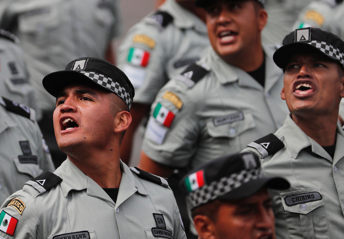 Tiếp theo đó là lực lượng Vệ binh Quốc gia - lực lượng non trẻ nhất của Quân đội Mexico khi chỉ vừa mới được thành lập đầu năm 2019. Nguồn ảnh: BI.