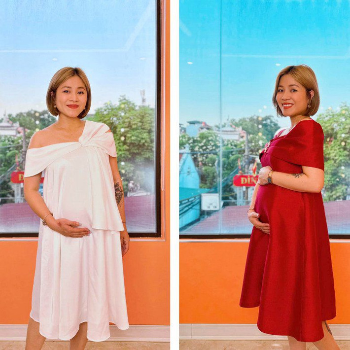 Trong thời kỳ mang thai, nữ MC thường xuyên thực hiện những bộ ảnh khoe bụng bầu cực chất để kỷ niệm.